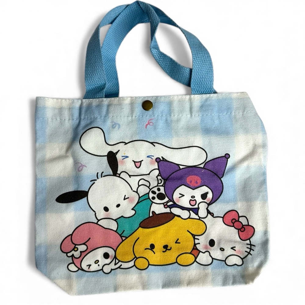 Sanrio Family Canvas Snap Top Tote Bag 11x8.5x4